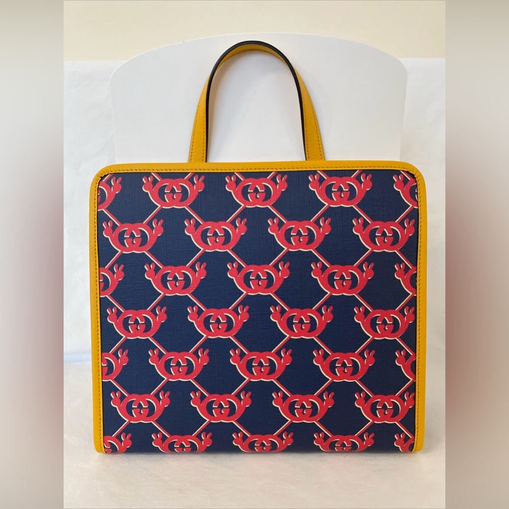 GUCCI KIDS INTERLOCKING G SNAIL PRINT LEATHER TOTE BAG NEW NWT Made in I…